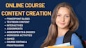 design lesson plans, assessments, educational video workbooks etc