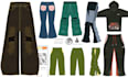 design jeans, stacked denim, distressed pants tech pack