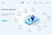 create 3d isometric vector illustration for app, business and web design