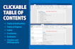 create professionally a clickable table of contents, etc