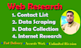 do web research, scraping, email find and excel data entry