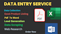 do accurate excel data entry, web research, data collection,