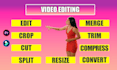 edit, crop, split, merge, cut, compress, and convert videos
