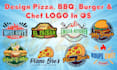 design pizza, burger, BBQ, chef, catering, grill, beverages