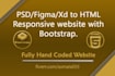 convert psd to html, responsive website with bootstrap css html
