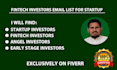 find fintech and angel investor contact lists for your business