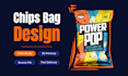 design food packaging, chips bag, snack pouch and product label design