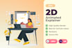 create custom 2d animated explainer and 2d animation video