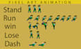 design pixel art sprite sheet and animation