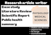 write research article, proposal, case study and report in physiology, nutrition
