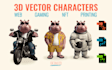 characner decign in 2d 3d mascot, avatar, games in vector ai, eps, svg, pdf, png