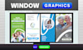 design creative window graphics, shopfront, decal storefront, or signage
