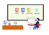do front end web development using react, HTML, CSS
