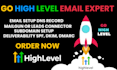 setup email deliverability on go high level or fix email ghl problems
