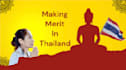 make merit by giving alms to monks for you in thailand