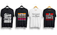 typography and minimalist t shirt