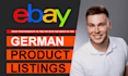 create german ebay listing ebay produktlisting ebay SEO listing ebay lister