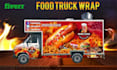 design professional and outstanding food truck wrap, truck wrap