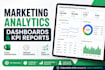 build KPI dashboards and marketing analytics reports