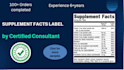 create  supplement facts label and drug facts label