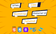 create your web app using HTML CSS and bootstrap, tailwind and material UI