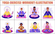 draw custom yoga poses exercise and workout illustration