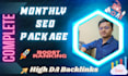 do complete monthly SEO package with quality backlinks for google top ranking