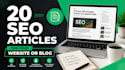 provide 20 unique SEO articles for google adsense approval