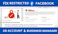 fix disabled ad manager and fb business manager issues
