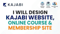 design kajabi website, online course and membership site