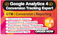 setup or fix google analytics 4, ga4 ecommerce and conversion tracking via GTM