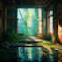 create abandoned interior building painting ai