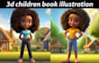 do children story book illustration and children story book cover