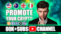 promote your crypto project on my big youtube channel