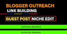 make SEO backlink blogger outreach