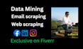 do email scraping data mining and web scraping