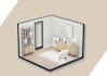 model interior spaces in isometric view