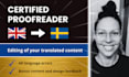 proofread your swedish content translated from english