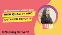 deliver quality reports on time as your professional report writer