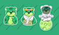 design cute animals emoticon, stickers, character, chibi