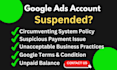 reactivate google ads account suspended issue from suspension