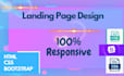 create responsive html landing page design using bootstrap