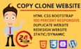 copy clone website in HTML CSS bootstrap