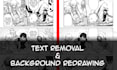 remove text and redraw backgrounds for manga and comics