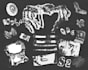 monochrome digital vintage collage art xerox style