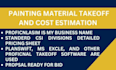 do painting material takeoff and cost estimation