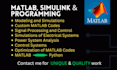 do matlab programming and simulink projects