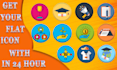 design modern and unique custom flat icon set with in 24 hr