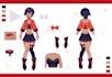 draw a cute kawaii reference sheet for you
