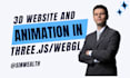 animated webflow website, 3d website animation using threejs, 3d webgl website